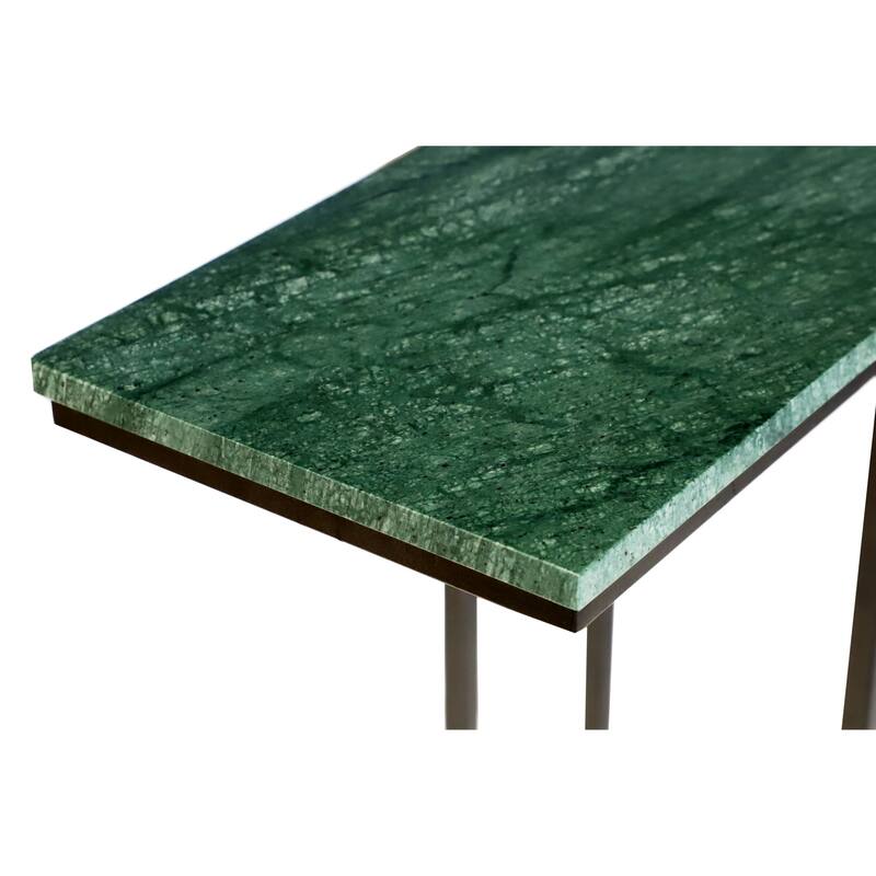 Marble "C" Table For Living Room Set Of 1 With Metal Frame-24 Inch Height