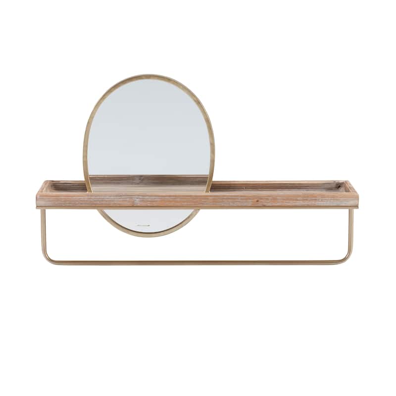 Kaylor Modern Farmhouse Shelf with Mirror