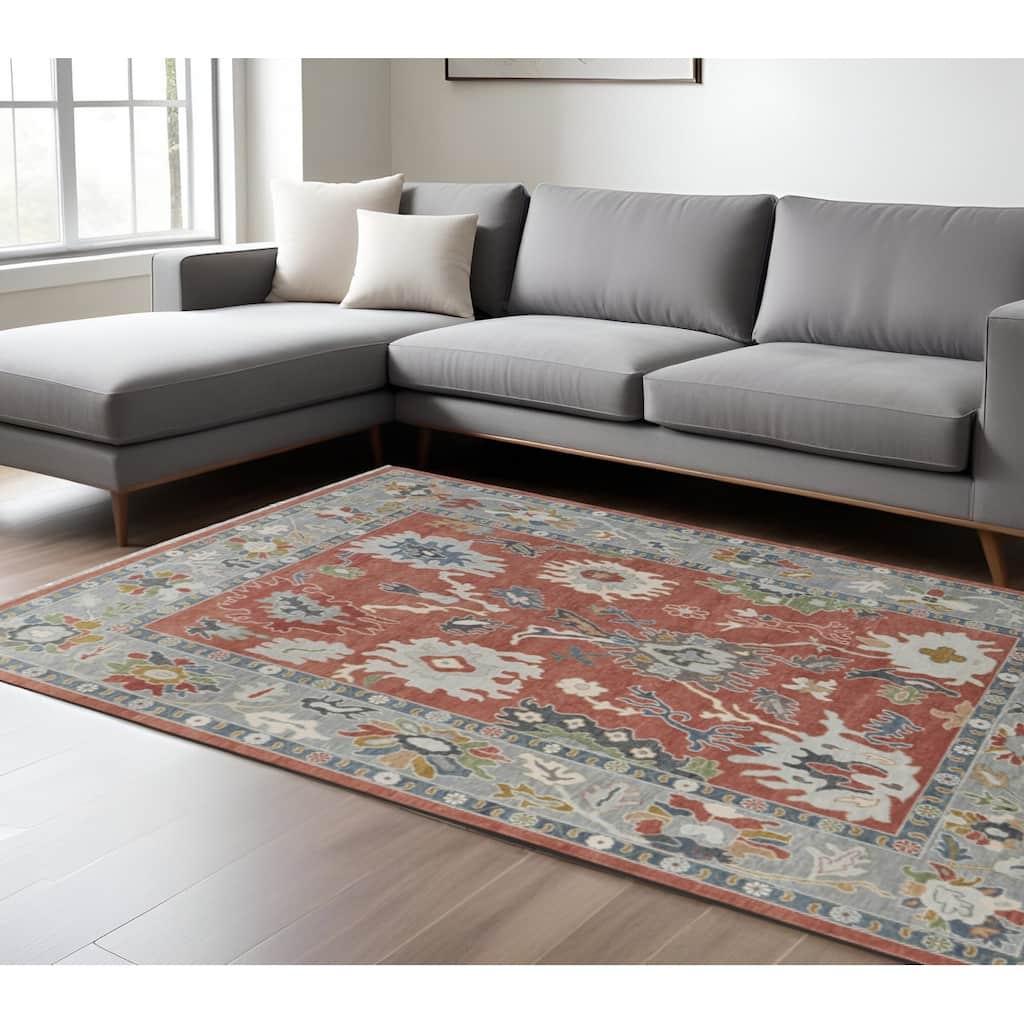 HomeRoots Floral Bohemian Rectangle Area Rug - 180.00 in. x 144.00 in. x 0.20 in.