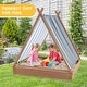 preview thumbnail 4 of 9, Costway Wooden Sandbox with Canopy Tent Design Fir Wood Frame 2 Bench - See Details