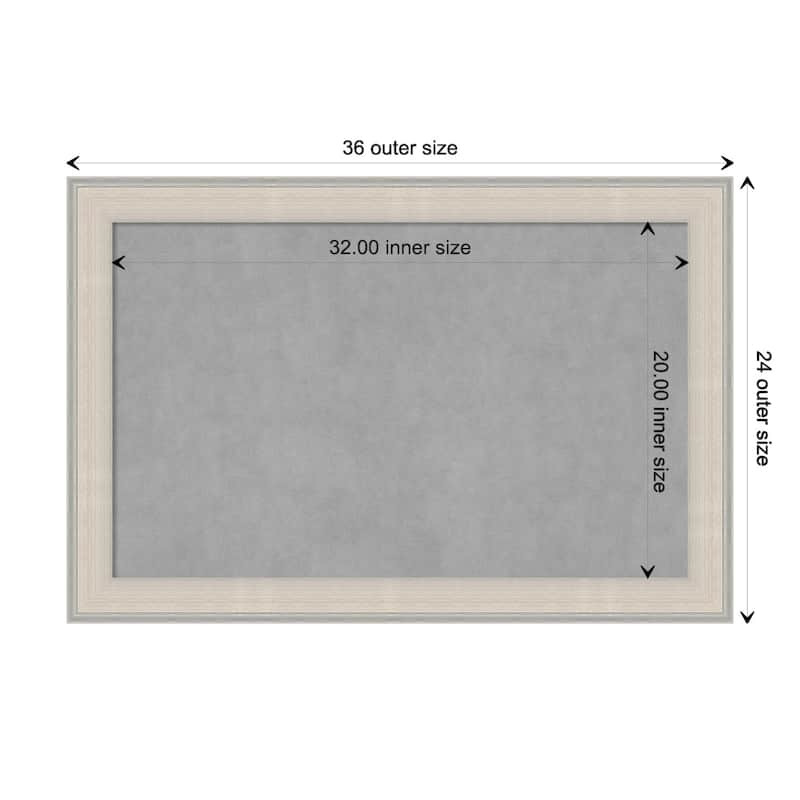 Amanti Art Cottage White Silver Framed Magnetic Board - Board Size 32x20