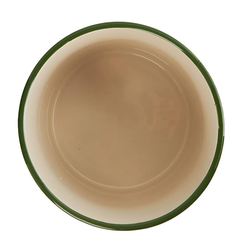 Black & White Round Stoneware Footed Planter