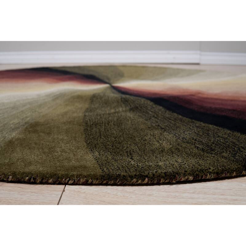 Home Decor EORC Hand-Tufted Wool Swirl Rug, Multicolored Vibrant & Stylish Area Rug for Adding Playful Elegance to Your Living