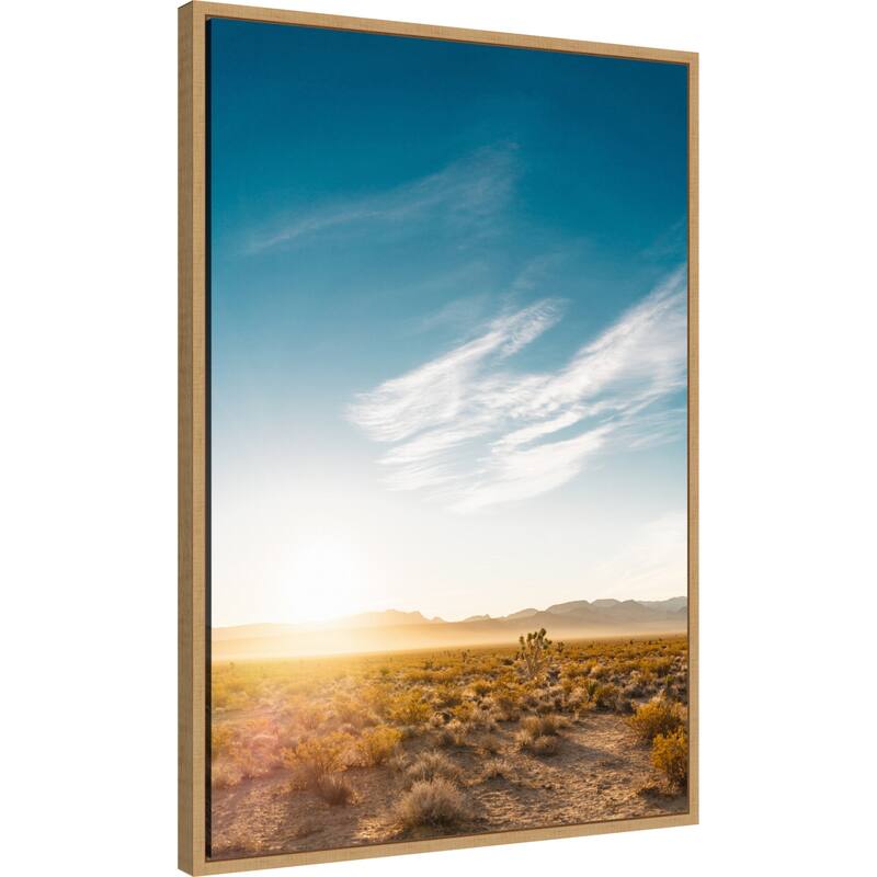 Nevada Desert Sunrise by Bethany Young Framed Canvas Wall Art Print - Sylvie Natural