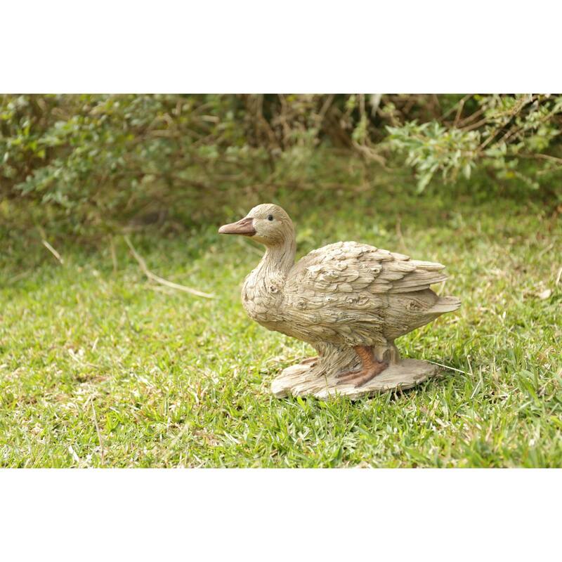 10.75" Driftwood look Duck Outdoor Garden Statue