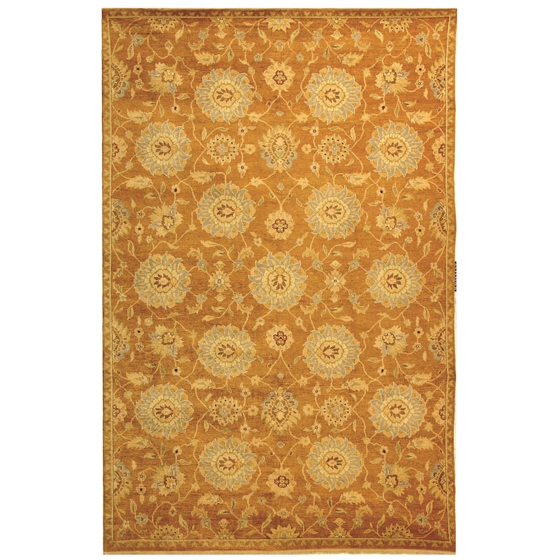 SAFAVIEH Couture Hand-knotted Samarkand Stana Traditional Oriental Wool Rug - 6' x 9' - Gold