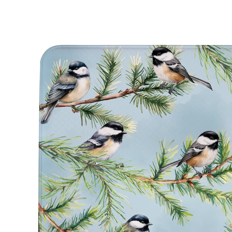 Holiday Chickadees Anti-Fatigue Door Mat - 40" x 20"