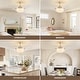preview thumbnail 9 of 8, 48" Smart Gold Retractable Ceiling Fan with LED Light&Shell Crystal Shade - 48''
