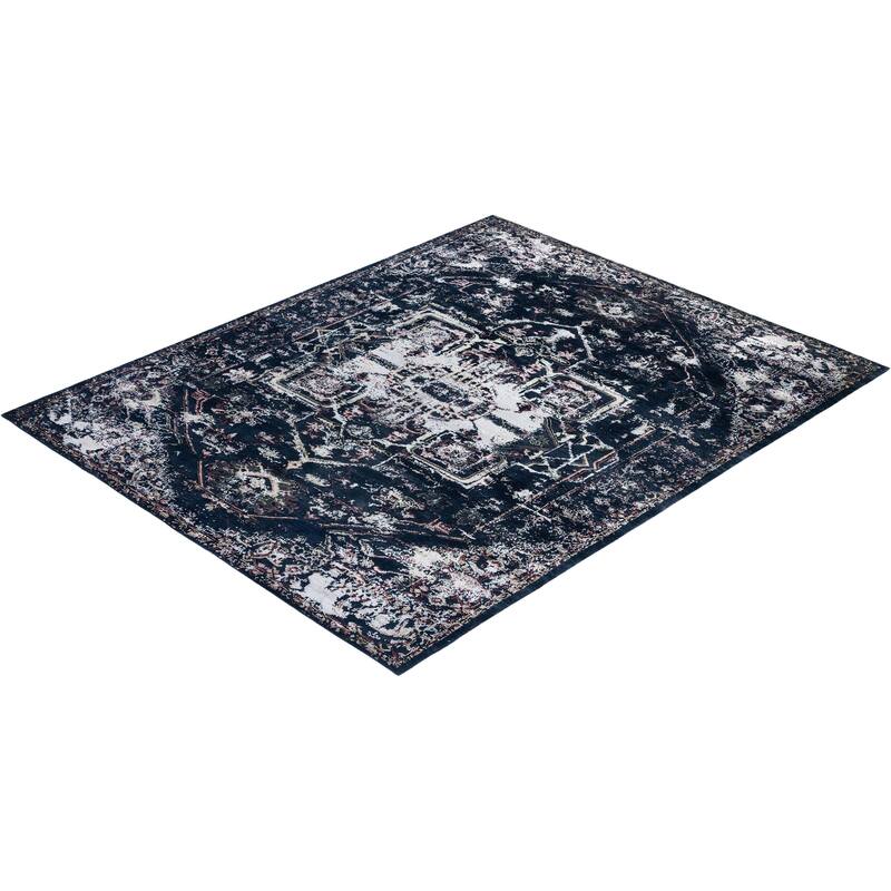 Ikat One-of-a-Kind Hand-Knotted Area Rug, Blue - 8' 0" x 9' 10"