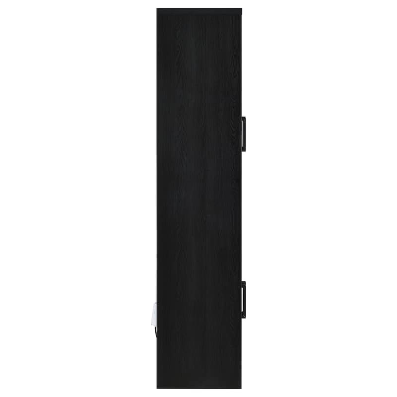 Riva 4-Door Tall Accent Display Cabinet Led Lighting Black