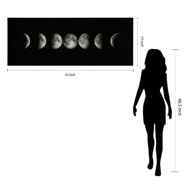 "Moon" Frameless Free Floating Tempered Glass Panel Graphic Wall Art