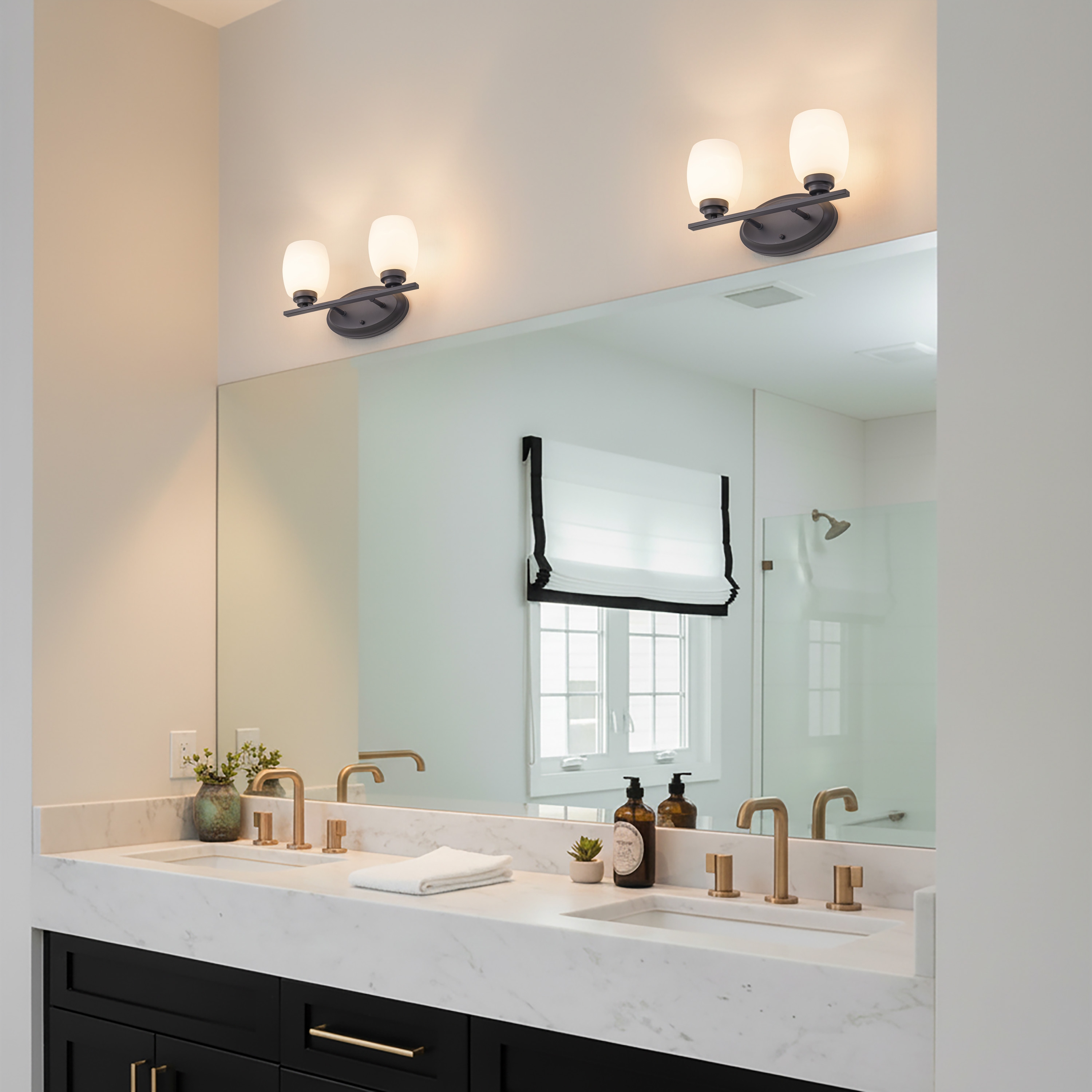 C Cattleya Vanity Light Indoor Wall Sconce Light with White Opal Glass