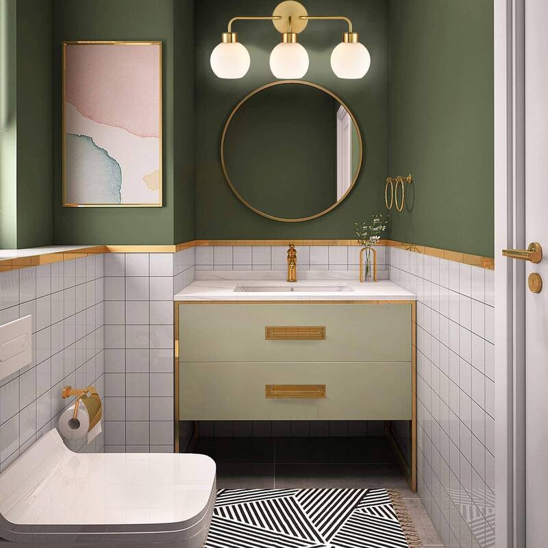 Tenerife Brass Modern Bath Vanity Light / Wall Sconce