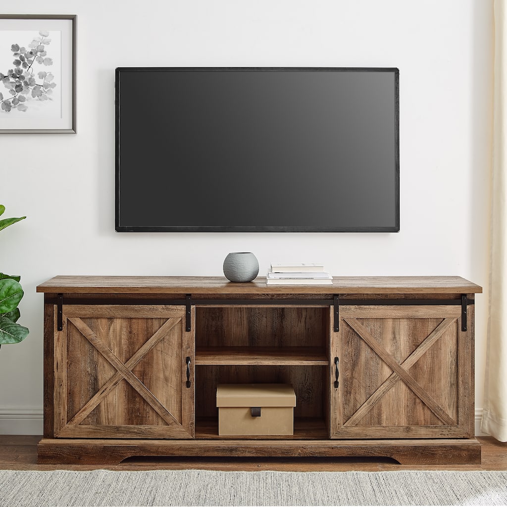 Walker Edison Wind Gap 70-inch Sliding Barn Door TV Stand