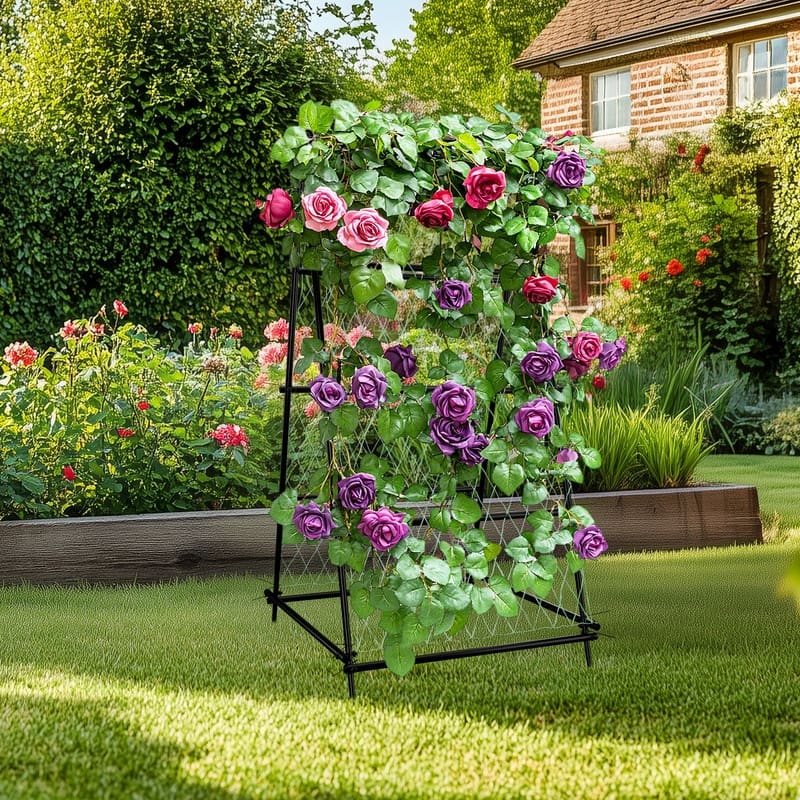 Vegetable Fruit Flower Trellis for Raised Bed Frame Garden Arch Metal Plant Support for Climbing Plants Cucumber Outdoor