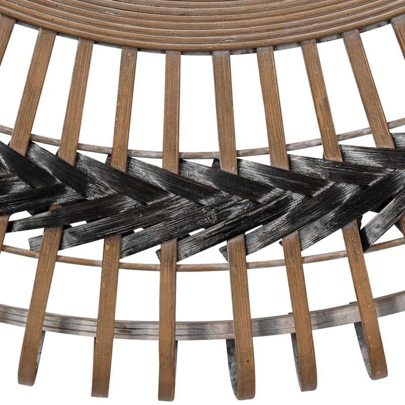 Alden Décor Avary Bamboo Braided Mirror, Gray