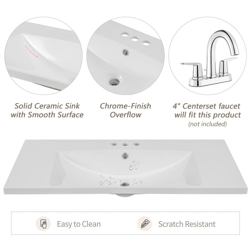 Bathroom Vanity with Sink Combo, Bathroom Cabinet with Drawers