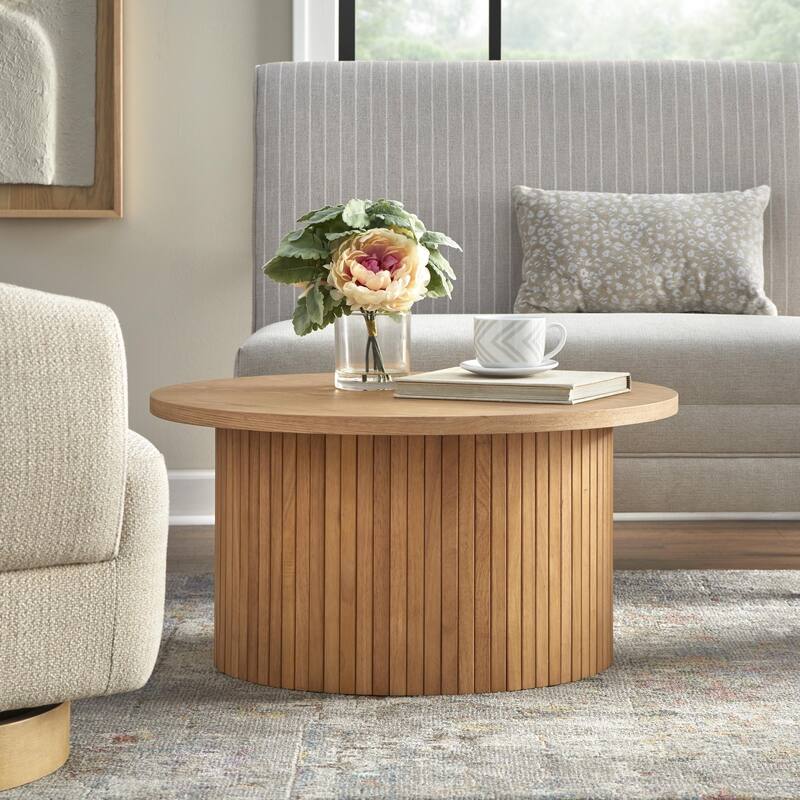 Lifestorey Kendrick Fluted Low Profile Coffee Table