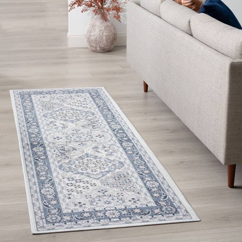 Linx Glam Border Indoor Area Rug - 2'2'' x 7'3'' - Blue