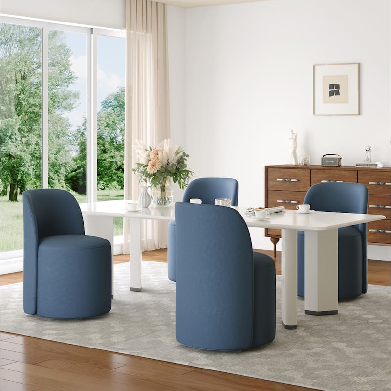 Modern Linen Upholstery Dining Chair Barrel Chair