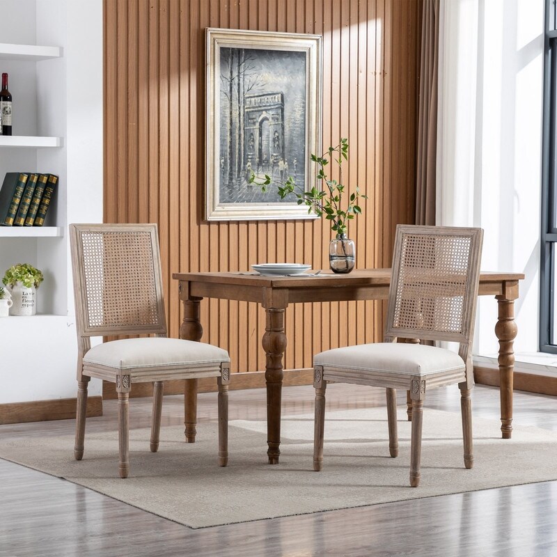 French Vintage Dining Chairs Set of 2 Chic Side Chairs with