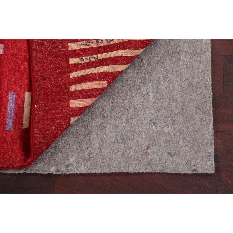 Geometric Gabbeh Kashkoli Area Rug Hand-knotted Oriental Wool Carpet - 2'7" x 4'0"