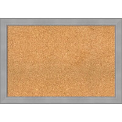 Vista Brushed Nickel Framed Cork Bulletin Memo Board