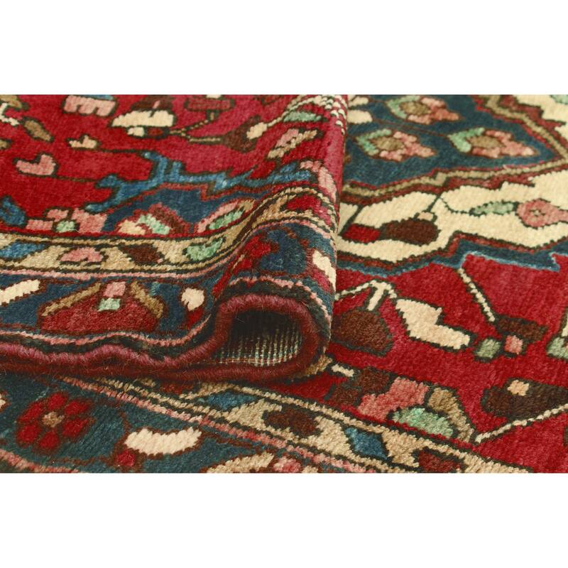 Fine Vintage Distressed Axl Red/Navy Runner - 3'0" x 9'1"