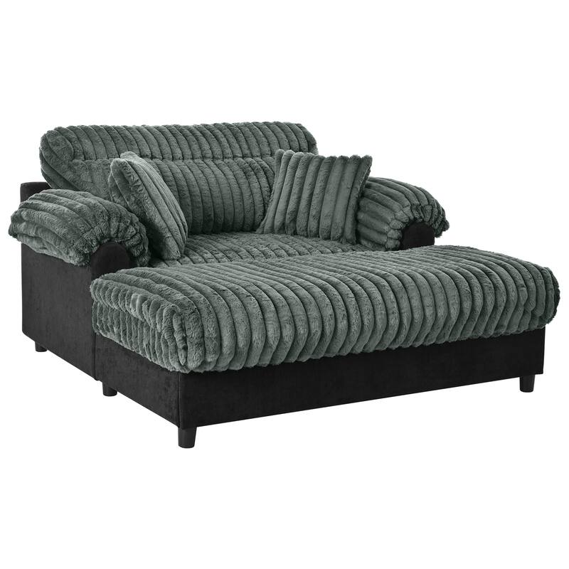 Luxury Cloud Chaise Lounge Sofa with 2 Plush Throw Pillows by Harper&Bright Designs