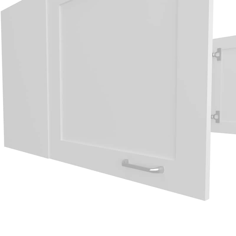Modern Style Wall Cabinet, 2 Doors with durable materials, White,Easy Assembly