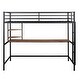 preview thumbnail 11 of 12, Modern Style Twin Metal Loft Bed with Desk, Shelve, 4-step Ladder and Guardrail, Creative Structure & Good Stability, Espresso