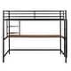 preview thumbnail 11 of 12, Twin Metal Loft Bed with Desk, Shelve, Ladder and Guardrail, Espresso