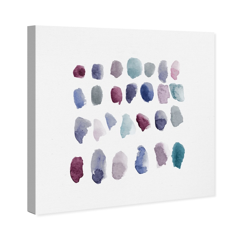 Wynwood Studio Prints Abstract Mid Centruy Drops Wine White and Light Purple Modern & Contemporary Wall Art Canvas Print