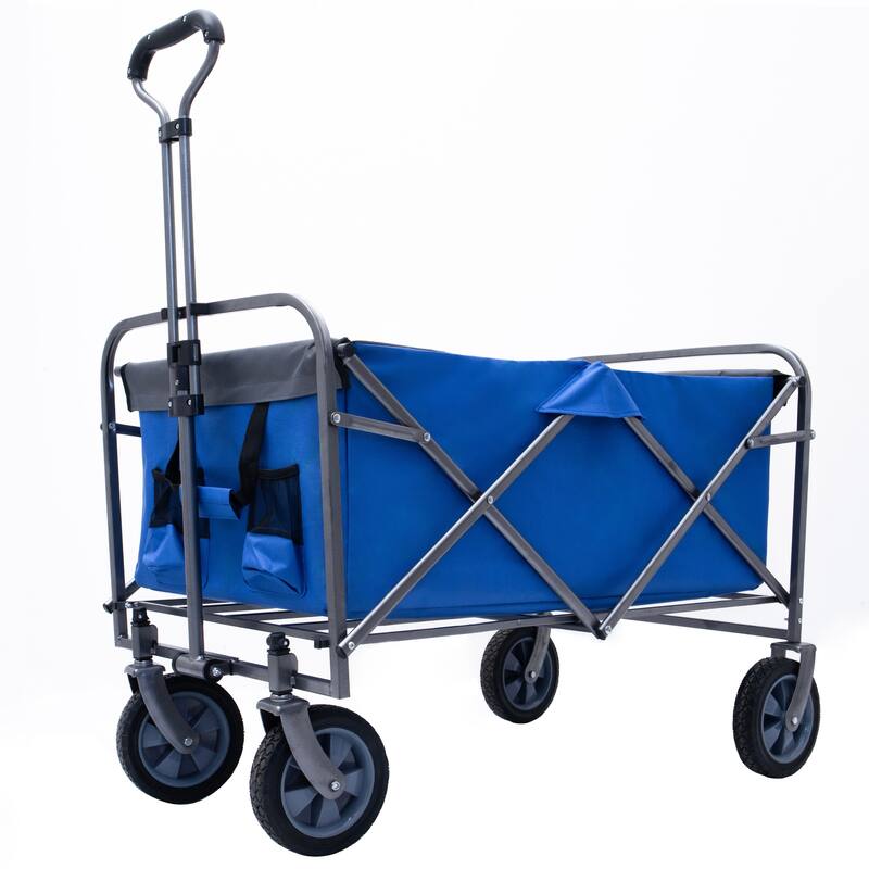Collapsible Outdoor Wagon - 150 lb Load, Durable 600D Fabric, Easy Setup, Ideal for Sports, Groceries, and Park Trips - Steel