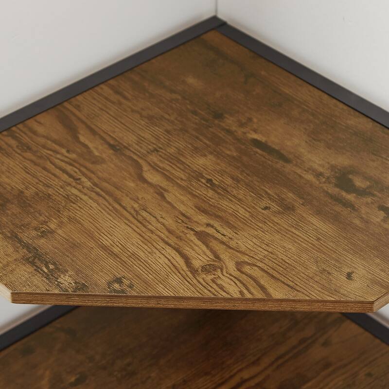 VECELO 4-Tier Triangle Corner Bookshelf & End Table 31" Multi-Functional Living Room Storage shelf