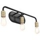 preview thumbnail 7 of 5, Carbon Loft Cuno 3-light Bath Vanity Fixture - 21.77"x4.93"x6.3" Black, Brass, Bronze