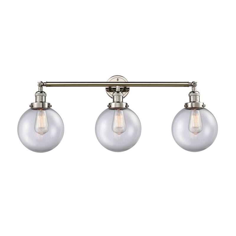 Innovations Lighting Beacon 3 Light 32" Wide Bathroom Vanity Light - Polished Nickel / Clear