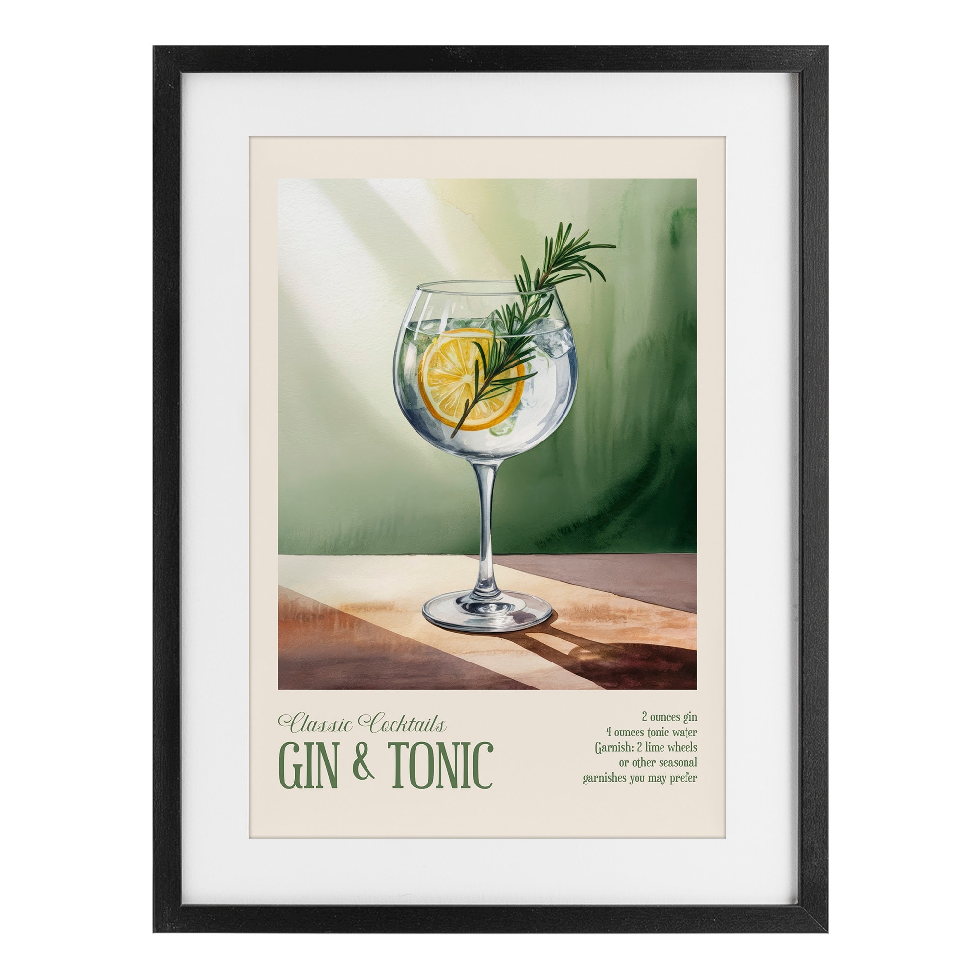 Stupell Gin & Tonic Sun Rays Under Glass Framed Design By Andreas Magnusson