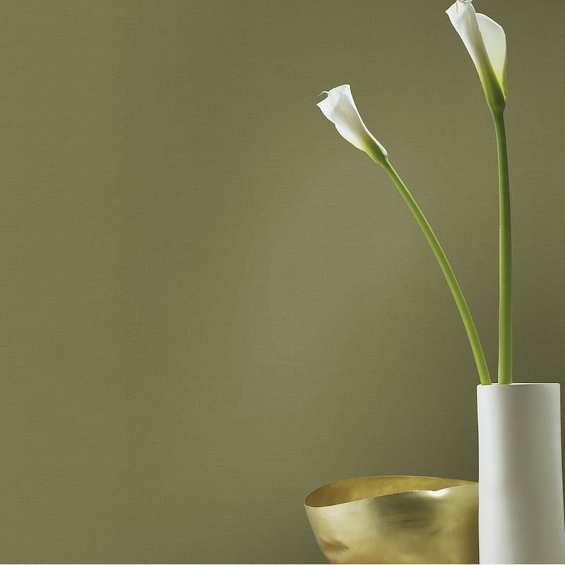 Advantage Umi Green Faux Linen Wallpaper - 20.9in x 396in x 0.025in - 20.9in x 396in x 0.025in