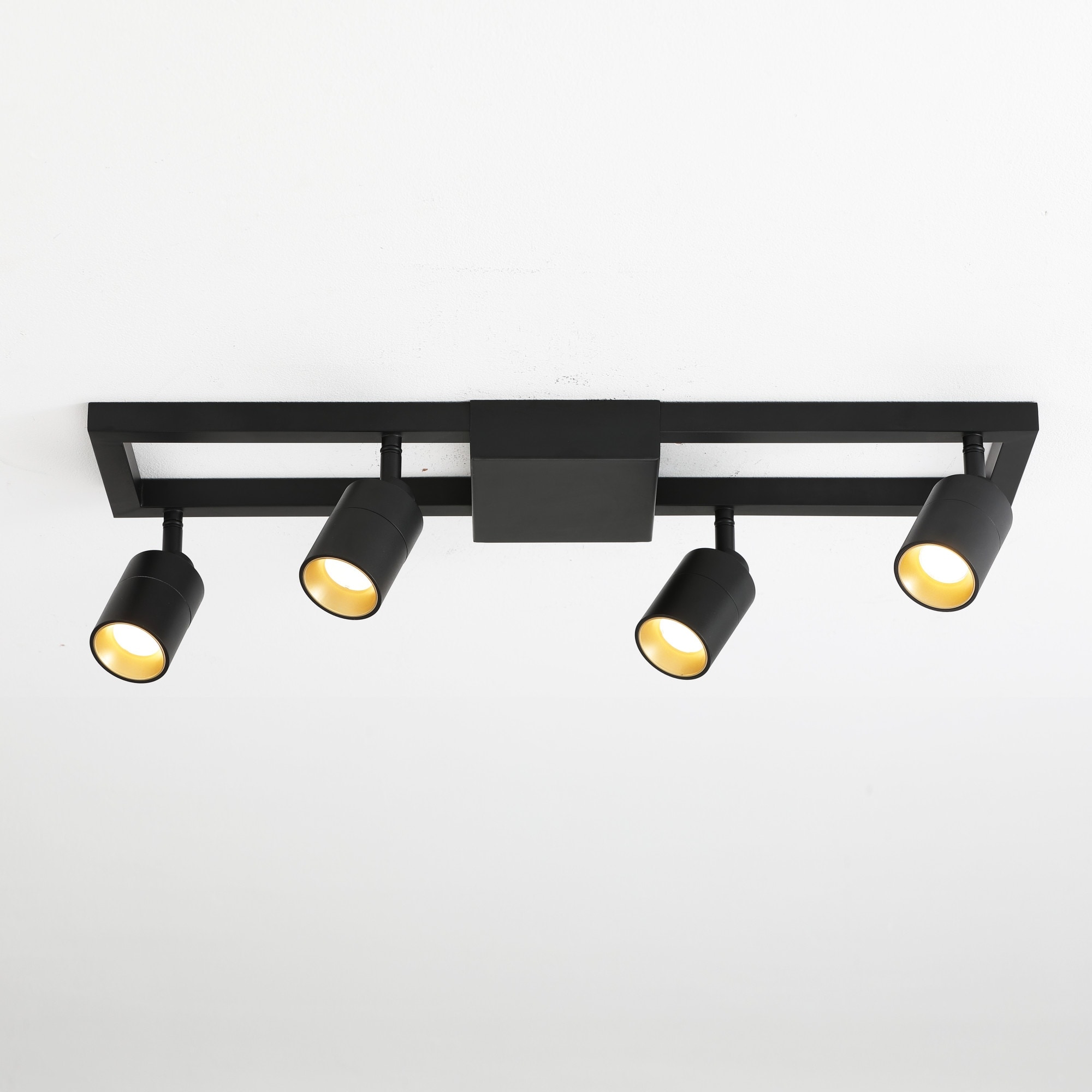 Black and gold store track lighting