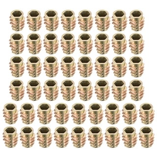 Threaded Insert Nuts Zinc Alloy Hex-Flush M6 Internal Threads 13mm ...
