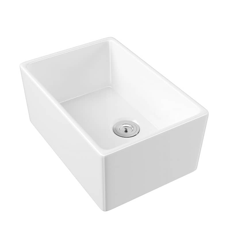 Eridanus Denbigh Farmhouse Apron 24" x 16" Crisp White Kitchen Sink