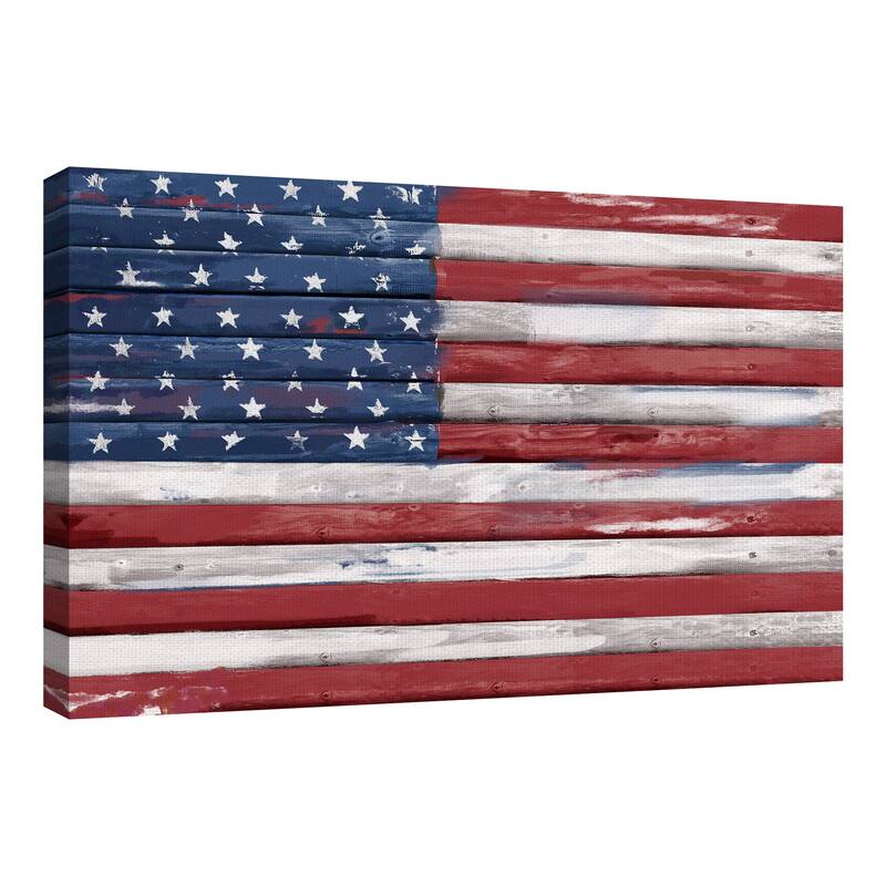 Shiplap Allegiance I by Studio Arts Canvas Art Print