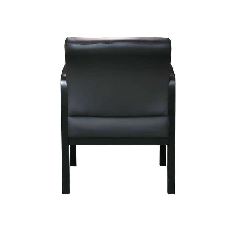Gary NTR Guest Chair with Black Wood Frame, Black Antimicrobial Vinyl