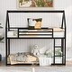 preview thumbnail 2 of 14, Timeless Design Twin over Twin House Bunk Bed Kids Bed with Built-in Ladder, Black