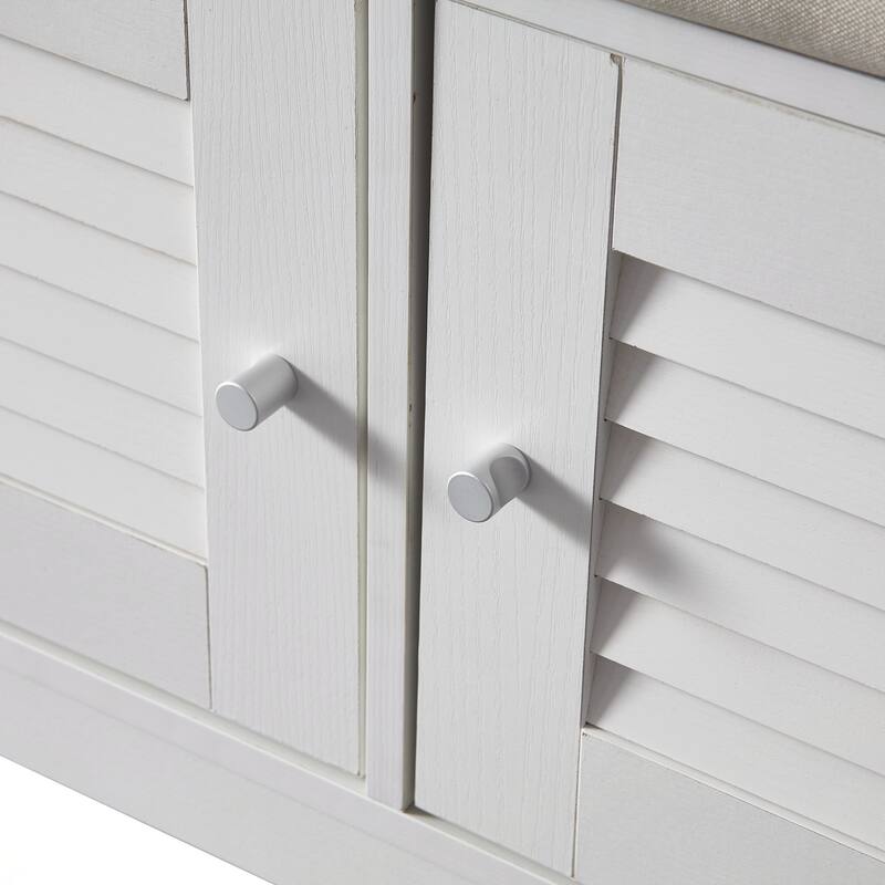 Entryway Bench with Shoe Storage, Shoe Bench with Cushion, Adjustable Shelves