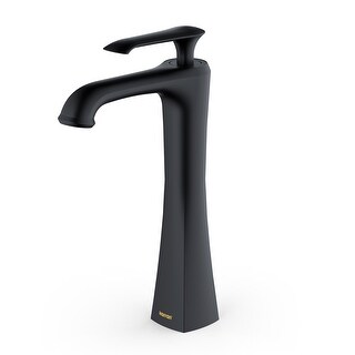 Karran Woodburn Single Hole Single Handle Vessel Bathroom Faucet with Matching Pop-Up Drain