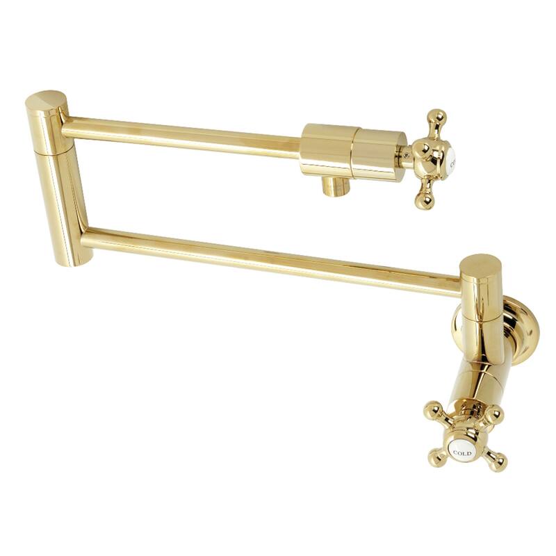 Kingston Brass Metropolitan Wall Mount Pot Filler - Polished Brass