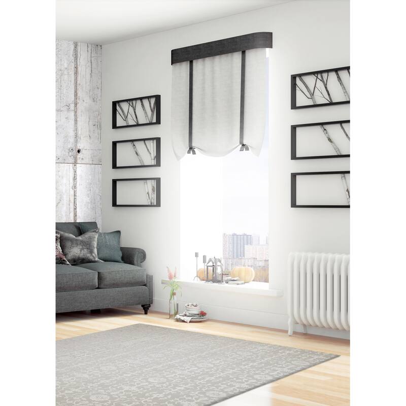 ECARPETGALLERY Hand Loomed Elysian Light Grey Viscose, Wool Rug - 9'11 x 13'5