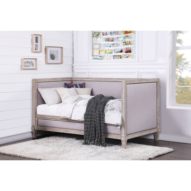 Charlton Beige Linen & Weathered Oak Finish Daybed (Twin)